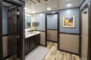 Luxury restroom trailers for outdoor weddings