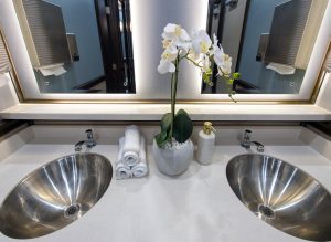 Luxury portable restroom trailers