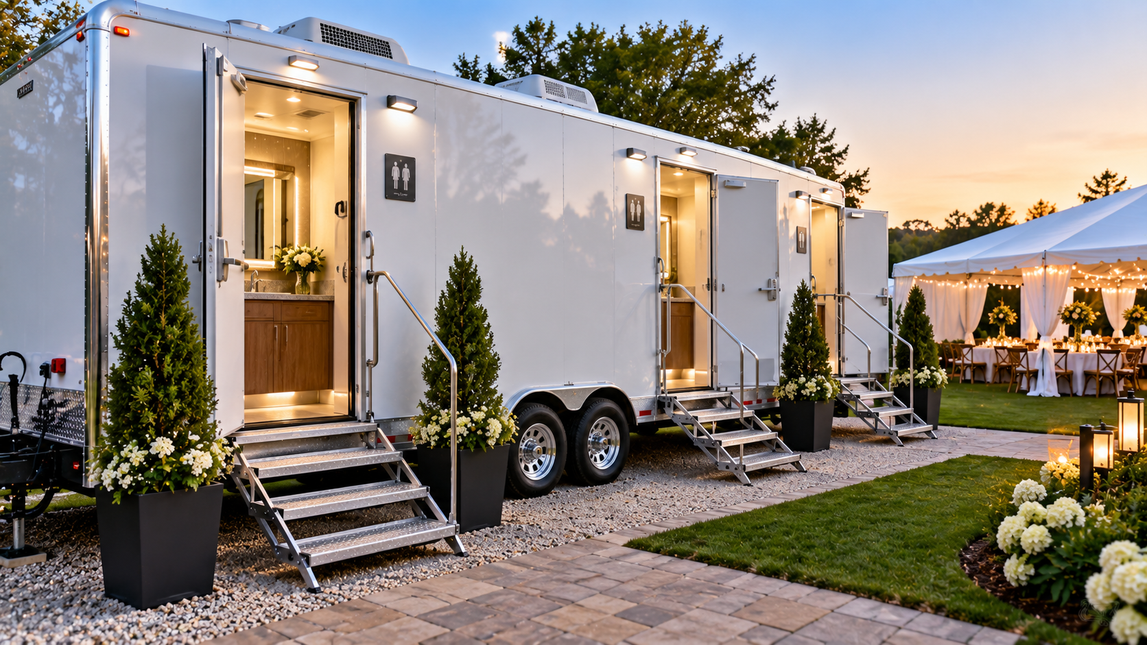 Luxury restroom trailer rental for events in CT NY and NJ